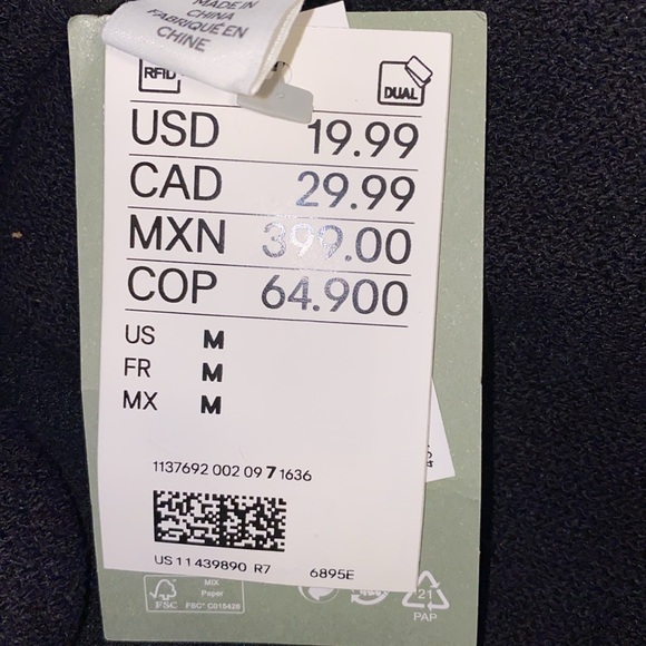 H&M Medium Black Wide Neck Long Sleeve Top - Picture 12 of 12